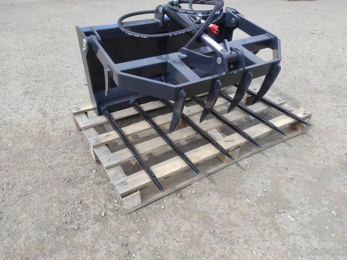 Drapák hydraulický s vidlemi, bez uchycení, šíře 100cm.